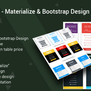 Boxes - Materialize & Bootstrap Design Pricing Tables