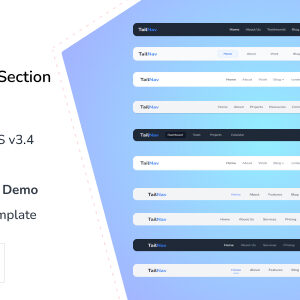 TailNav - Tailwind CSS 3 Navbar Section HTML Template